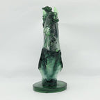Lukitas Green Horse Head Statue - Modern Abstract Home Decor Sculpture, Elegant Living Room Office Accent Piece, Handcrafted Art Glass-Like Ornament, Transparent Resin 12''