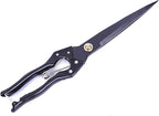 Grass Sheep Shear - Coated Wear-Resistant Handle, Manganese Steel Double-Edged, Strong Spring Suitable For Manual Shearing of Cow, Sheep, and Horse Hair (Black 12.6 inches)