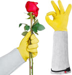 Gardening Gloves for Women/Men, Rose Pruning Thorn-Proof Gloves, with Adjustable Cuff and Durable Goatskin Leather, Comfy Breathable Long Sleeve Work Garden Gauntlet Glove for Yard Work(L)