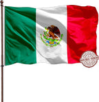 Big Mexican Mexico Flag 3x5 For Wall Double Sided- 3Ply 240D 4 Rows Stitched- 3x5 Mexico Country Flag Polyester- UV Fade Resistant With Canvas Header & 2 Brass Grommets
