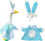 Porch Goose Outfits for 23" Plastic Porch Goose Rabbit Outfit Goose Clothes for Cement Goose for Indoor Outdoor Garden Yard Lawn Patio Art Decor(TZ)