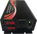 Power Inverter Converter 2000W 24V DC to 110V 120V AC 60HZ Pure Sine Wave with LED Display for Car RV Home Solar
