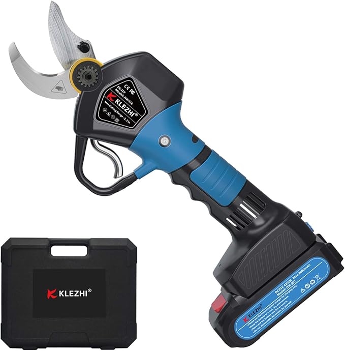 Professional Cordless Electric Pruning Shears with 2 PCS Backup Rechargeable 2Ah Lithium Battery Powered Tree Branch Pruner Branch Cutter, 30mm (1.2 Inch) Cutting Diameter