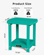 Ciokea Adirondack Outdoor Side Table 2 Pack, 2-Tier Sturdy Patio End Table Weather Resistant for Patio, Pool, Porch, Lake Blue