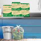 3 Gallon Flap Tie Compostable Trash Bags, 100 Count Small Compost Bags, Biodegradable Kitchen Garbage Bags, Food Scrap Waste Bags for Countertop Bin, ASTM D6400, US BPI Certified