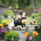 Cat Garden Gnome Statue - 9 "Lawn Decoration - Suitable for Patio, Balcony, Yard Decoration - Unique Housewarming Gift, Gift for Lover Mom Women Grandma,Halloween Cat Statue