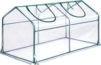 Quictent Portable Mini Cloche Greenhouse w/ Elevated Bottom, Reinforced High Light Transmission Waterproof UV-Resistant Hot House for Indoor Outdoor, w/ 50 T-Shaped Plant Tag, 71" x 36" x 36" (Clear)