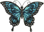 LIFFY Metal Butterfly Wall Decor Glass Outdoor Wall Art Sculptures 12" Hanging Garden Decorations Indoor Home Decorative Ornaments for Patio Yard Fence Bedroom Living Room