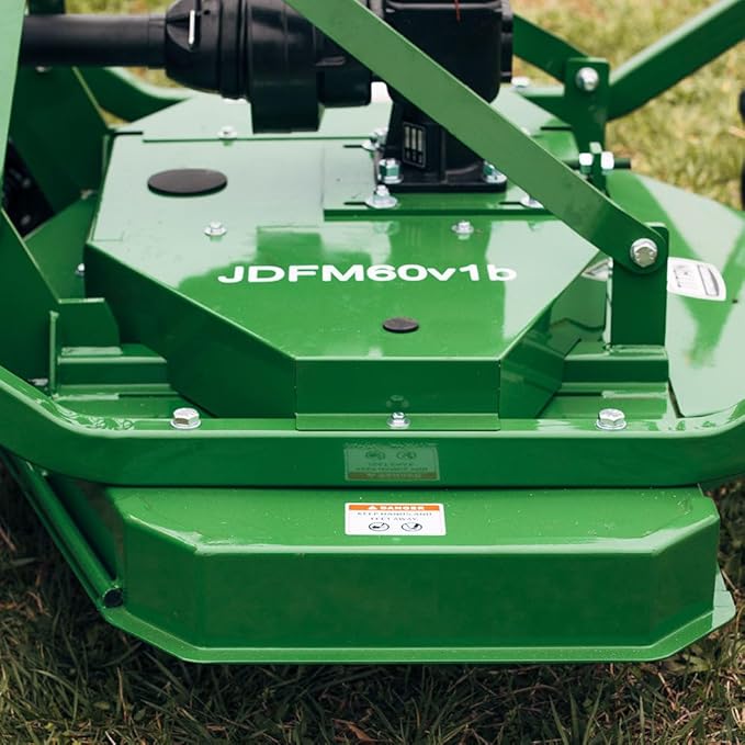 Titan Attachments 3 Point PTO Finish Mower, 72" Cutting Width, Cat 1 Hookup, Green Finish, Rear Discharge, Pull Behind Mower for 30-50 HP Tractors, Low-Noise Cast Iron Gearbox