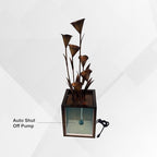 XBrand Metal Sculptural Multi-Tiered Flower Water Fountain, No LED Lights, Bronze, 46" Tall