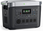GROWATT Portable Power Station ，INFINITY 2000 Black Electric Solar Generator，2048Wh LifePO4 Battery,2400W AC Output for Home Use, Outdoor Camping, RVs and Emergency Backup(Solar Panel Optional)