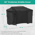 SunPatio Griddle Cover for Blackstone 36" Pro Series, Heavy Duty Waterproof Flat Top Gas Grill Cover 70 Inch, Outdoor All Weather Protection Griddle Cooking Station Grilling Protector, Black