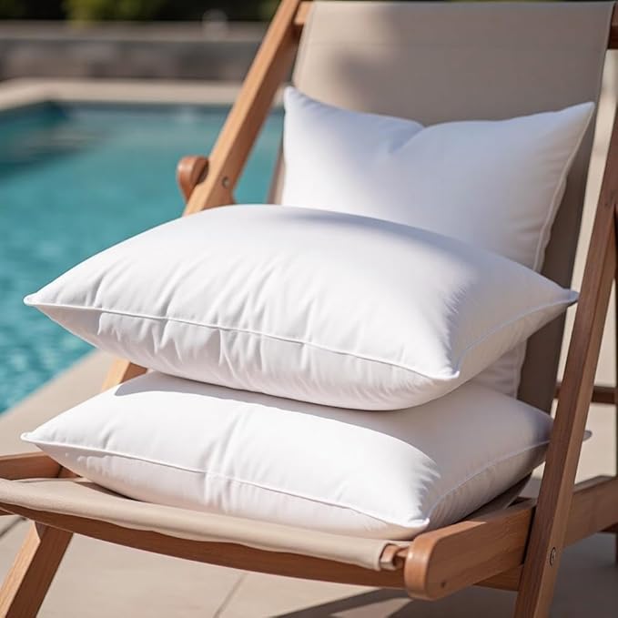 12 x 20 Outdoor Pillow Inserts Set of 2 Waterproof Rectangular Lumbar Support White Decorative Throw Pillow Inserts for Couch Sofa Beds Patio Furniture Cushions