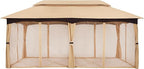 MASTERCANOPY Outdoor Patio Gazebo for Garden with Upgrade Steel Frame and Netting Walls (10x20,Beige)