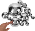 HANABASS 12Pcs Gazing Balls Reflective Hemisphere Stainless Steel Garden Mirror Globe Polished Ornament Sphere Hollow for Home Outdoor Pond Housewarming Swimming Pool Decoration