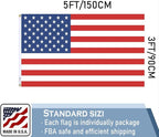American US Flag 3x5 FT 100% Made in The USA- Heavy Duty Vibrant Colors Double Sided United States Flag with 2 Brass Grommets for Home/Company/Indoor Outdoor Decoration (FMAA Certified)