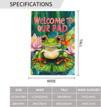 Frog Garden Flag Vertical Double Sided Outdoor Yard Flags 12.5x18 Inch Burlap Banners for House Lawn
