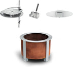 Breeo Smokeless Fire Pit Warmth Bundle (X Series 24 Corten Steel, Heat Deflector, Ash Shovel, & Lid) | 27.5 inch Smokeless Firepit for Outside | Ideal for Families