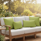 RSH DECOR: Sunbrella Square Throw Pillows Set of 2 | 24" x 24" | Water and Fade-Resistant Performance Fabric | Outdoor Pillow Covers with Down-Alternative Inserts | Made in USA (Canvas Macaw Green)
