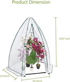 Greenhouse for Outsides, 54”x 54”x 71” Heavy Duty Green House Tent with Durable PE Cover, Garden Plant Protector with Zippered Door Mesh Window for Vegetables Flowers Fruits Herbs, White