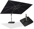 PURPLE LEAF Patio Umbrella with Base Included, 10‘×13’ Outdoor Aluminum Cantilever Umbrella with 360° Rotation, Aluminum Large Offset Umbrella for Outdoor Garden Pool, Black