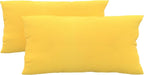 Covers & All Sunbrellla Outdoor Pillows for Patio Furniture, UV Fade Resistant & Waterproof Outdoor Sunbrella Lumbar Pillows, Set of 2 Inserts & Covers for Patios, Decks and Porches (Canvas Sunflower)