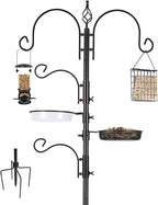 ERYTLLY Bird Feeding Station Kit Bird Feeder Pole Wild Bird Feeder Hanging Kit Planter Hanger Multi Feeder Hanging with Metal Suet Feeder Bird Bath for Attracting Wild Birds