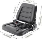 Universal Lawn Mower Seat, PVC Garden Tractor Seat, Tractor Suspension Seat, Universal Forklift Seat with Safety Belt, Full Suspension Seat Replacement for Heavy Mechanical Seat