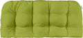 RSH DECOR: Sunbrella Tufted Wicker Loveseat Cushion | 41” x 19" | Water and Fade-Resistant Performance Fabric | Outdoor Settee Cushion for Patio Furniture | Canvas Macaw