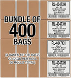 Aluf Plastics 45 Gallon Trash Can Liners (400 Count) - 40" x 46" - Thick 1.5 MIL Equivalent Black Trash Bags for Bathroom, Kitchen, Office, Industrial, Commercial, Recycling and More
