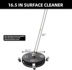 Thunderbay 16.5" Pressure Washer Compact 2-in-1 Surface Cleaner with Wheels Power Washer Multi-Use Scrubber Floor Brush