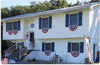 American Pleated Fan Flag Bunting. 100% Made in USA by Old Glory Bunting. 1.5 x 3 ft Stars & Sewn Stripes USA Indoor/Outdoor Cotton Bunting Banner. Perfect for July 4th and America 250 events.