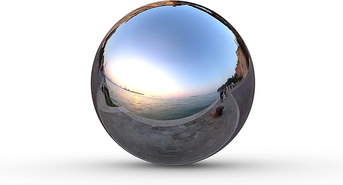 Lulu Decor, Size 12 Silver Stainless Steel Gazing Mirror Ball, Smooth Reflective Shiny Garden Decoration Globe