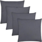 Covers & All Premium Square Throw Pillow Inserts with Covers Set of 4, 18 x 18 Inches Charcoal Gray, Decorative Cushions for Couch Sofa Home Decor Office Travel UV Resistant Waterproof Soft Cushions