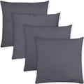 Covers & All Premium Square Throw Pillow Inserts with Covers Set of 4, 24 x 24 Inches Charcoal Gray, Decorative Cushions for Couch Sofa Home Decor Office Travel UV Resistant Waterproof Soft Cushions