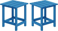 MUCHENGHY Adirondack Outdoor Side Table Set of 2, 14.7" Patio Side Table Weather Resistant, HDPE Outdoor End Tables for Patio, Navy Blue