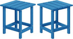 MUCHENGHY Adirondack Outdoor Side Table Set of 2, 14.7" Patio Side Table Weather Resistant, HDPE Outdoor End Tables for Patio, Navy Blue