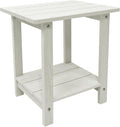 Outdoor Side Table, Weather Resistant Double Small Adirondack Side Table, Outdoor Indoor End Table for Chair, 17" Patio Table for Pool, Deck and Porch, Black (Item2, White)