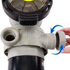 Rx Clear Dorado 1 HP Dual Port Pump | Above-Ground Swimming Pool Pump | 115V 7.3 Amps | See-Through Strainer Cover | Energy Efficient | Low Maintenance