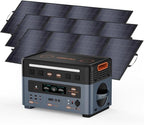 SCAL 2400W Power Station with 3x200W Solar Panels, 1872Wh Solar Generator with 4 AC Outlets (5000W Peak), 1.45H Full Charging, APP Control Battery Backup for Home, Camping