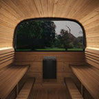Model CL12GCP, Cube-Series Outdoor Home Sauna Suite Kit, Up to 8 Persons (Sauna Heater and Sauna Stones Included) (HIVE MINI 11 WiFi - Glass)