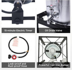 Red Mountain Valley 36Qt Turkey Fryer with Propane Burners, Aluminum Turkey Fryer Pot Basket, Propane Deep Fryer for Outdoor Cooking, Seafood Boil with Spigot,Timer, Marinade Injector, Turkey Rack