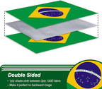 Brazil Brazilian Flag 3x5 ft Outdoor, Double Sided 3 Ply Heavy Duty Brazil National Country Flag, 100% Quality Polyester Brazilian Banner with Brass Grommets 4 Rows Stitches
