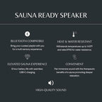 Almost Heaven Bluetooth Sauna Speaker, Portable Waterproof Speakers with Heat Resistance, Designed for Wet & Dry Saunas, Wireless Bluetooth Speaker with USBC Charging, Made for Indoor & Outdoor Saunas