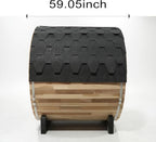 Customize Wood Burning Outdoor Sauna 2-3 Person, Customize Outdoor Steam Saunas, Panaromic Glass, Outside Sauna Room with Backrest Headrest, Wood Stove Saunas (0-195℉)