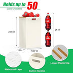 13 Gallon Disposable Trash Cans with Built-in Handles, 4 Pack Extra Large Portable Trash Can, Waterproof Layer Reusable Garbage Cans, Extra-Thick Cardboard Recycling Bins, Perfect for Parties, White