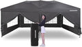 OASISHOME Pop-up Gazebo Canopy Tent 10'x20' with 6 Removable Sidewalls, Windows, Stakes, Ropes, Carry Bag,Suitable for Patio, Outdoor, Wedding Parties&Commercial Events (Grey (NOT Black), 10X20)