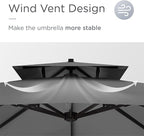 10' X 13' Patio Umbrella Outdoor Large Rectangle Offset Cantilever Umbrellas Double Top Heavy Duty Windproof with 360-degree Rotation for Pool Garden Deck