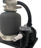 FibroPool Sand Filter Pump System For Above Ground Swimming Pools - Designed and Assembled in USA - Hose Adapters Included - High Efficiency - FSP Series (FSP14 0.2HP) Black