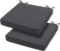 Magpie Fabrics Square Corner Seat Cushion, 18" x 18" x 2.5", 2 Pack, Indoor/Outdoor Waterproof Weather Resistant Universal Chair Pads for Patio Garden Dining - Dark Gray